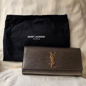 Yves Saint Laurent YSL Metallic Clutch Handbag